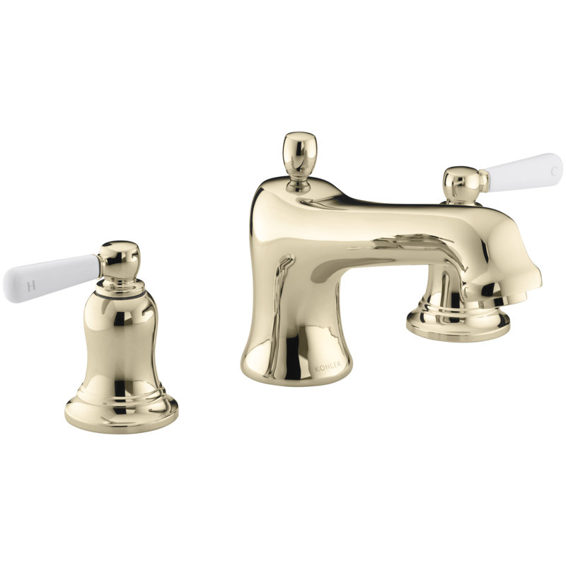 Bancroft Bath Faucet Trim for Deck-Mount Valve with Diverter Spout and Lever Handles, Valve Not Included, Vibrant French Gold