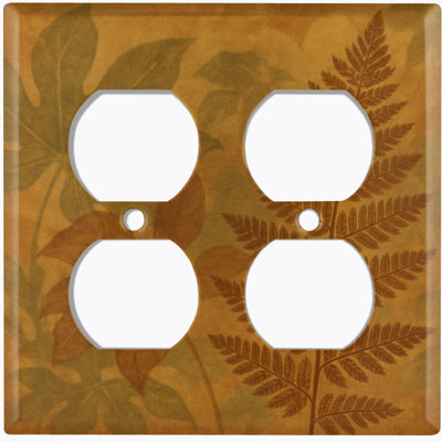 Couvercle de plaque d'interrupteur en métal; Rectangle 2 bandes US standard - Empreintes de feuilles
