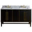 Mason 60" Double Bathroom Vanity with Carrara Marble Top-1354445739-1354445738-1354445737