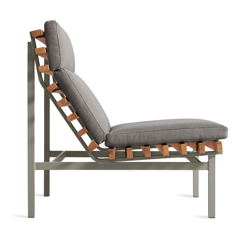 Perch Outdoor Teak Chaise Lounge, Toohey Charcoal, White