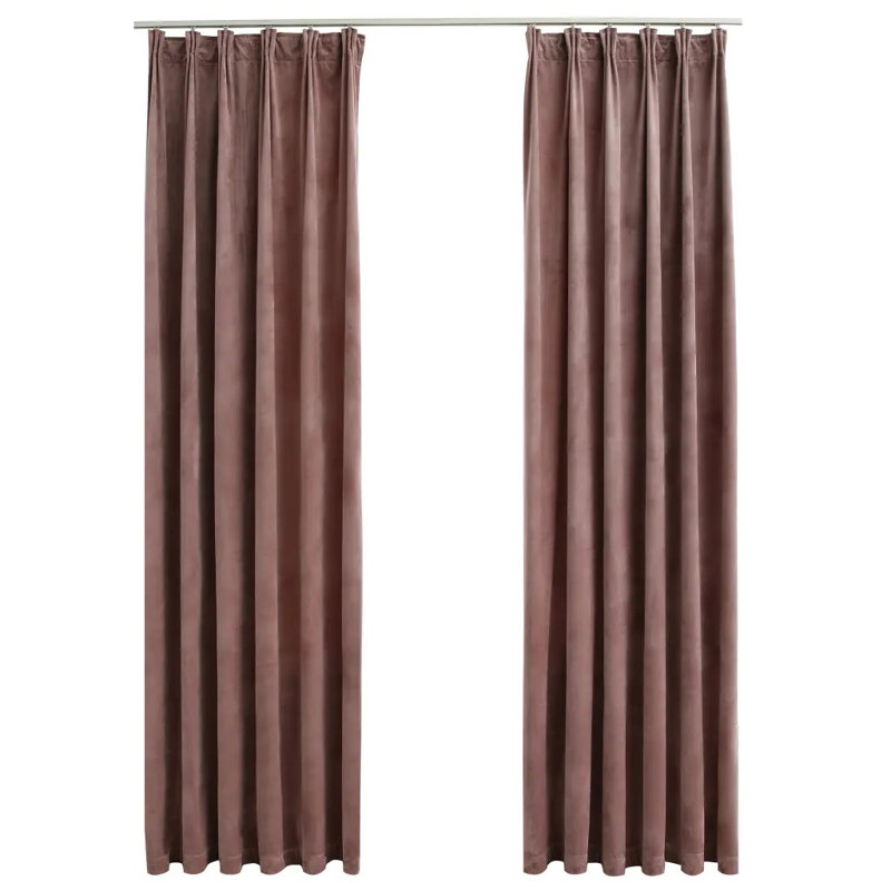 Dollman Velvet Blackout Curtain Single Panel, Antique Pink, 140cm Width x 245cm Drop
