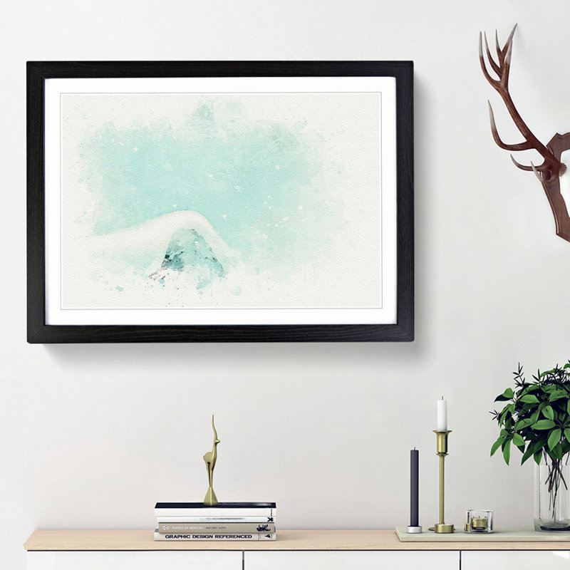 Mountain Summit in Abstract - Picture Frame Graphic Art Print, Black Framed, 36cm H x 48cm W x 2cm D