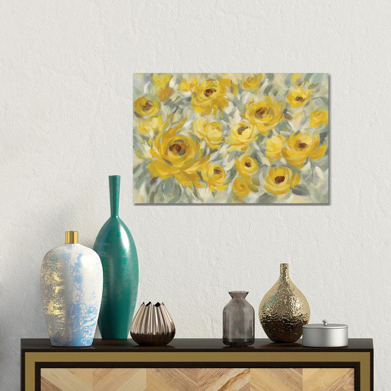Yellow Roses by Silvia Vassileva - Gallery-Wrapped Canvas Giclée on Canvas, Canvas, 30.48 cm H x 45.72 cm W