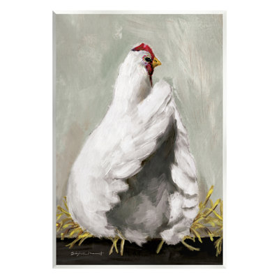 " Country Hen Farm Animal " Acrylic Painting