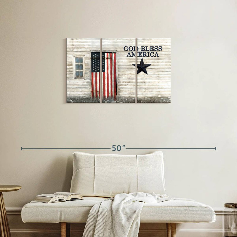 Drapeau américain Borges God Bless, H 20 po x l 33 po