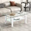 Table basse moderne en verre trempé 2, table décorative de salon pour l'intérieur, centre avec pieds