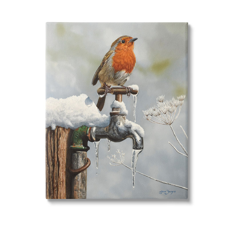 «Robin Bird & Winter Scene» par Steve Burgess, H 20 po x l 16 po