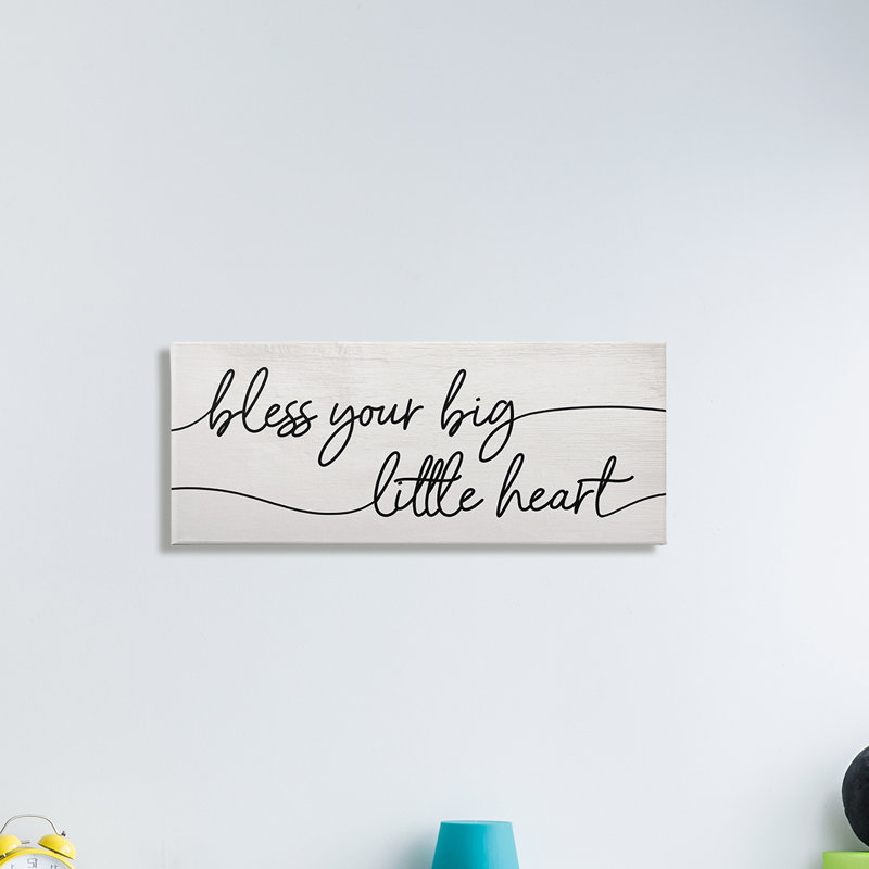 «Your Big Little Heart», phrase «Soft Country», Toile tendue, H 13 po x l 30 po