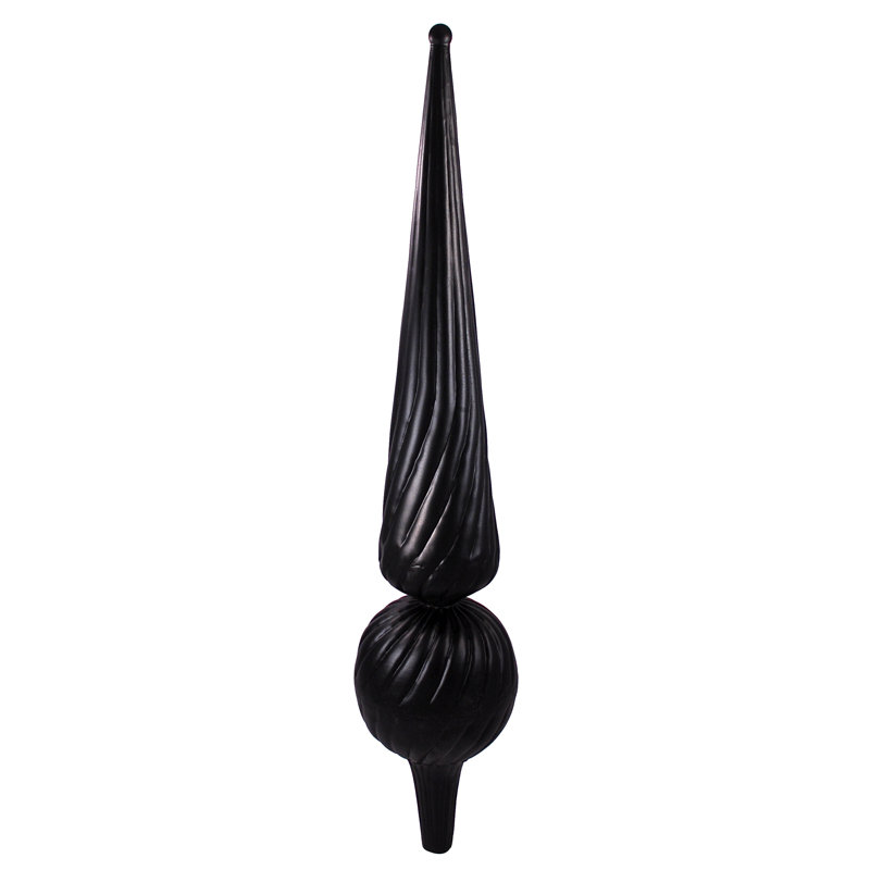 Fleuron de toit Mccurley Floretine, H 48 po x l 10 po x P 10 po, Noir mat