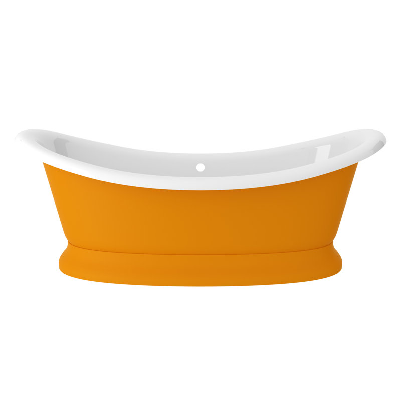Marlborough 75" x 35" Freestanding Soaking Bathtub With Void, Daffodil Yellow