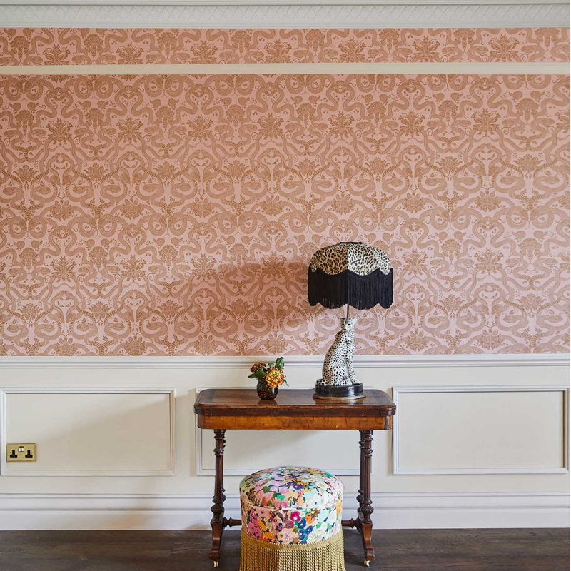 Anaconda 32.8' L x 26.88" W Wallpaper Roll, Dusky Pink