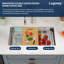 Évier de cuisine en acier inoxydable encastrable 33 po L 33 po