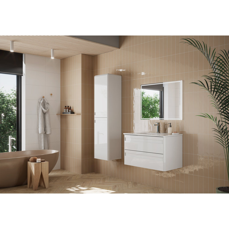 Armoire-lavabo simple 2 tiroirs DAX Venice 40 po avec cuve Onix, Chêne