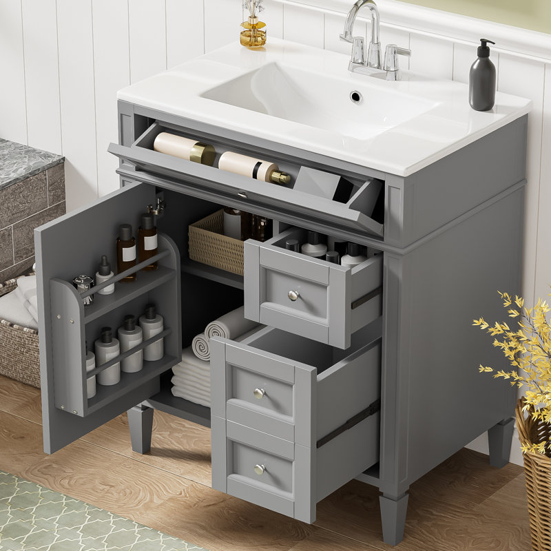 30'' Single Bathroom Vanity With Ceramic Top