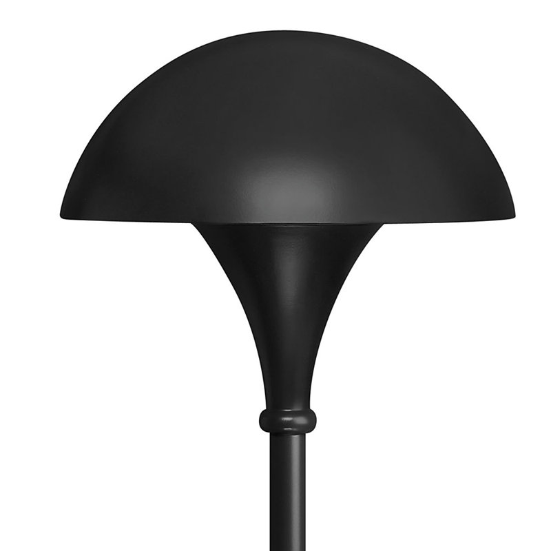Mushroom Incandescent Hardwire Pathway Light, Black