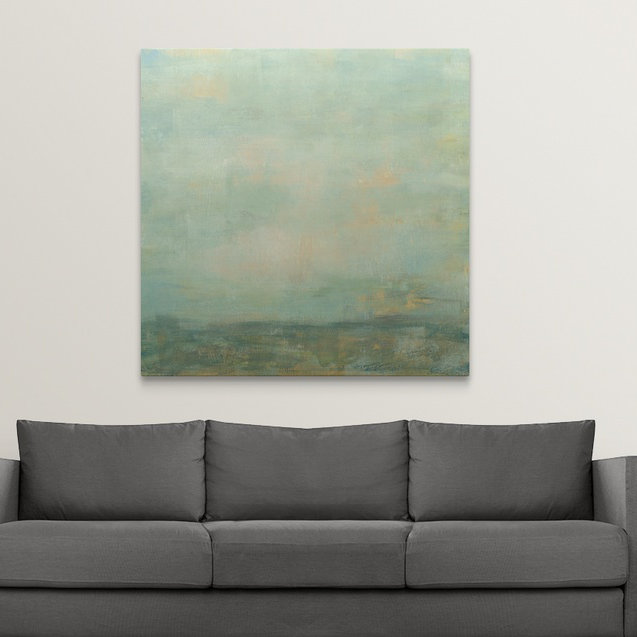 « i » jennifer de la peinture, reproduction d’art Mint Sky, H 35 po x l 35 po x P 1,5 po, Toile