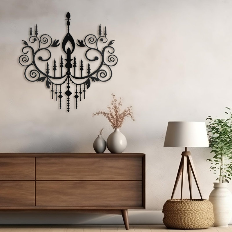Wall Decor Metal, Black, 30" H x 30" W x 0.05" D
