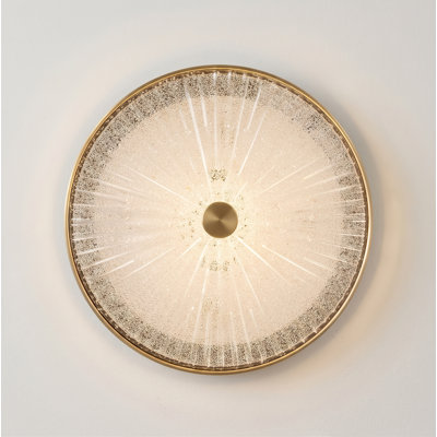 Plafonnier encastré 1 lumière DEL 11,75 po Solara en laiton antique