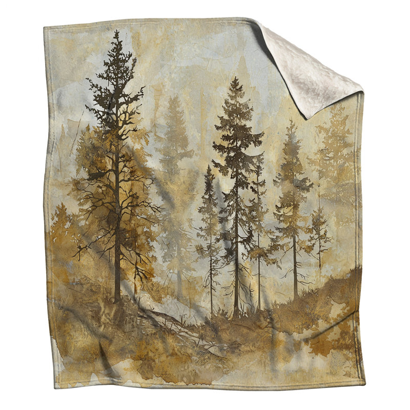 Misty Forest Landscape Blankets, 60in W x 80in H