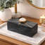 Boîte de rangement décorative avec poignée en cristal doré, marbre noir de 8 pouces