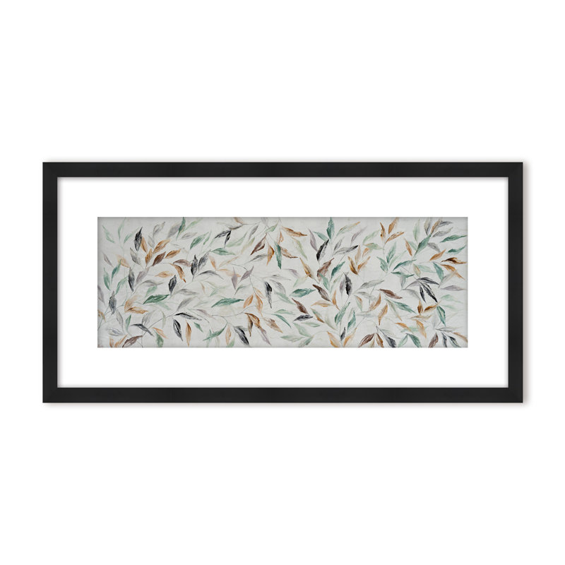 Nature Inspired "Kaleidoscope Fall" Canvas Wall Art By , 8" H x 16" W, Framed Matted Print, White