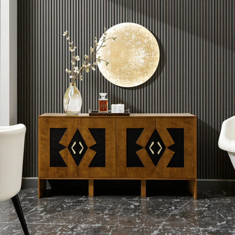 Buffet 60 po Mid-Century, Noyer brun