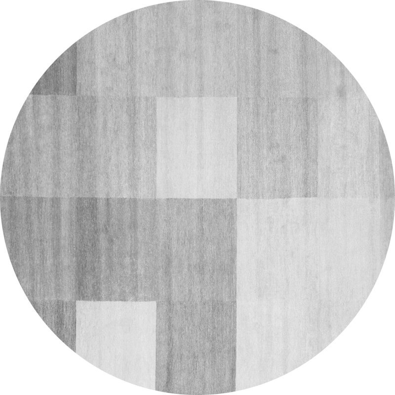 Tapis gris / blanc en chenille tissé à la machine Fielden, Rond 6 pi