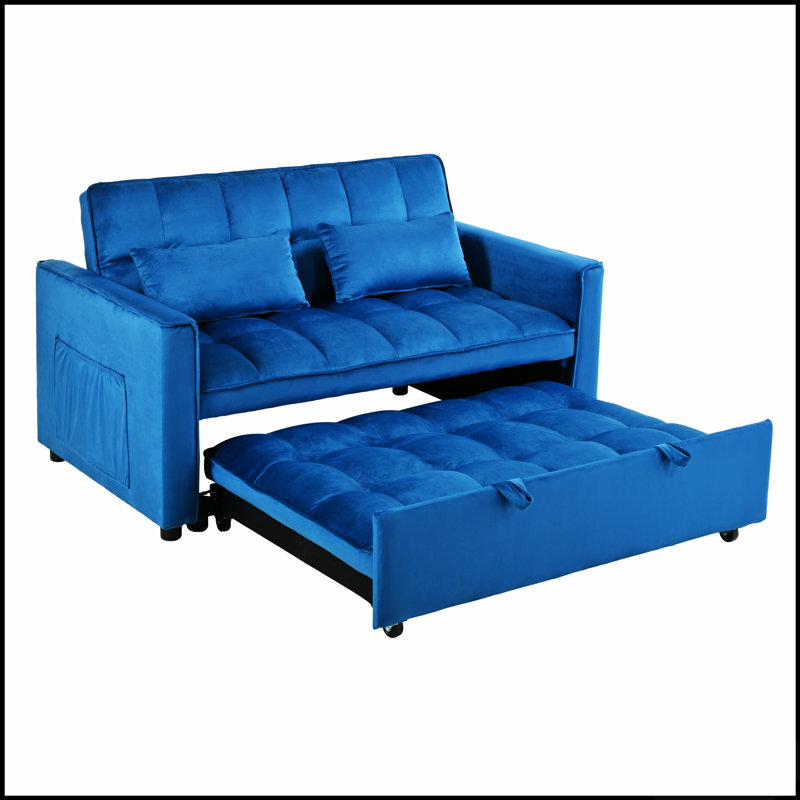 Lit convertible convertible 3 en 1 avec dossier inclinable, poches de rangement et coussins lombaires pour plus de confort et de polyvalence