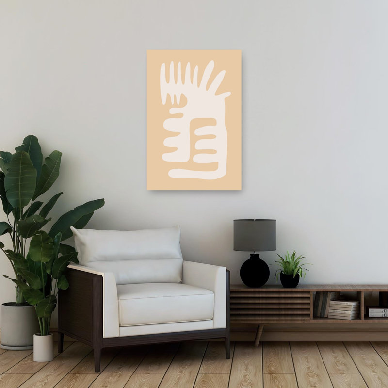 «Warm Organic Forms», impression murale minimaliste moderne abstraite, 36" H x 24" W