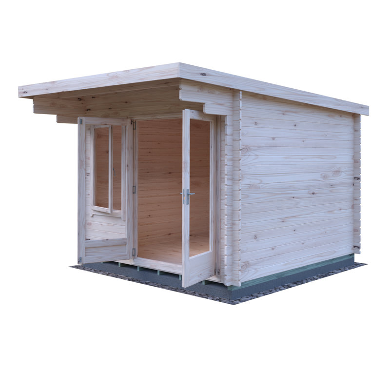Belgravia 10 ft x 10 ft 28 mm Log Cabin Installed Including Base