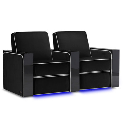 Upholstered Home Theater Seating with Cup Holder