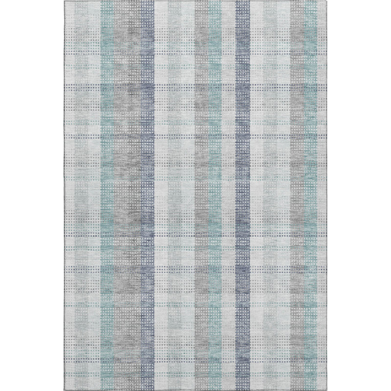 Premium Machine Washable Prisco Silver Rug, Rectangle 9' x 12'