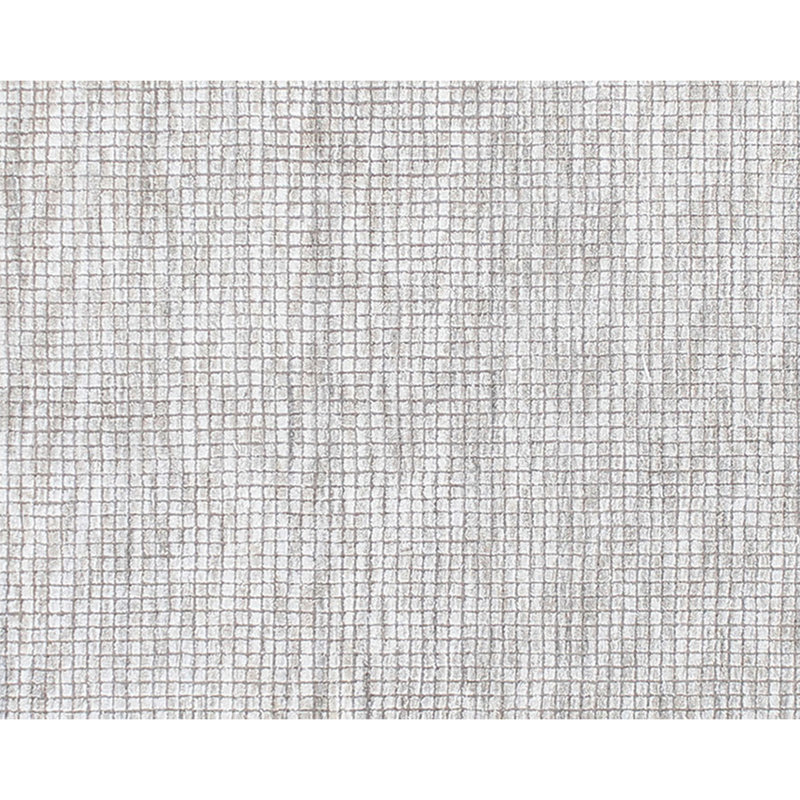 Hand Knotted Area Rug in White/Silver, Rectangle 6' x 9'