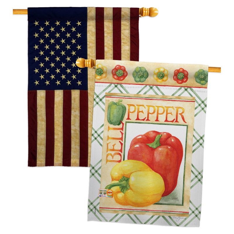 Drapeau de maison en polyester 2 faces 3 pi 3 po x 2 pi 3 po Bell Bell Pepper