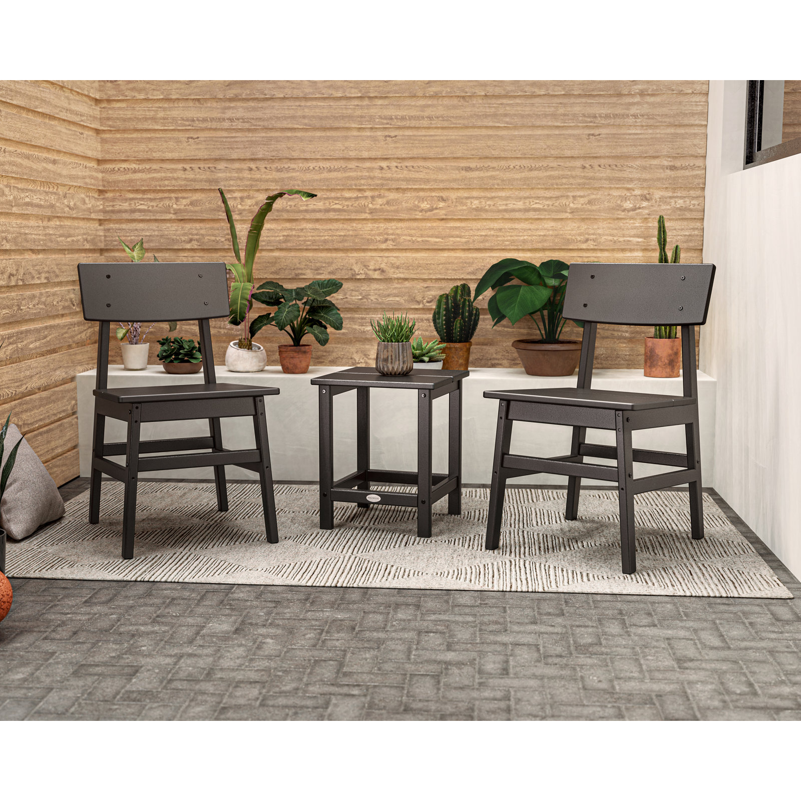 POLYWOOD® 2-Person Patio Seating Group, Black