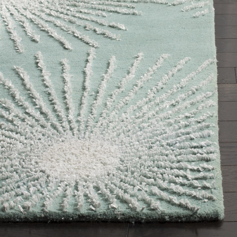 Amier Hand Tufted Wool And Viscose Abstract Rug, Runner 2'6" x 8'