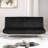 Futon Sofa Bed Contemporary Style Chrome Finish Metal Base Legs Converted Into Legs With Hidden Supported Legs Black Finish-833140161