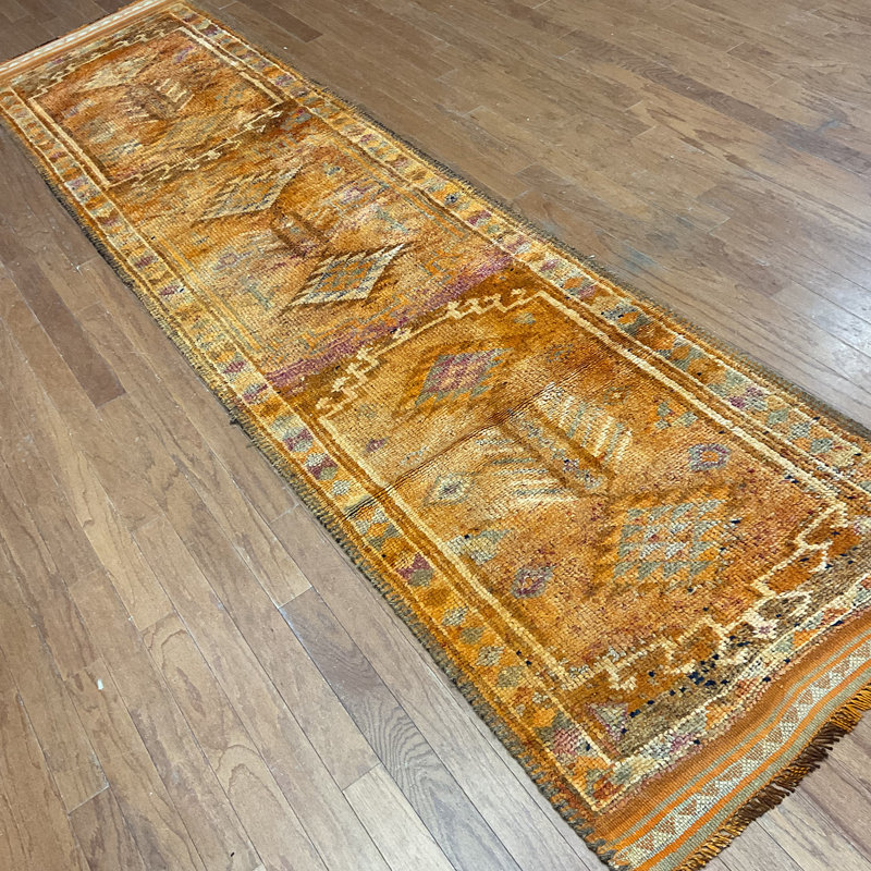  Handmade Turkish Oushak Wool Runner