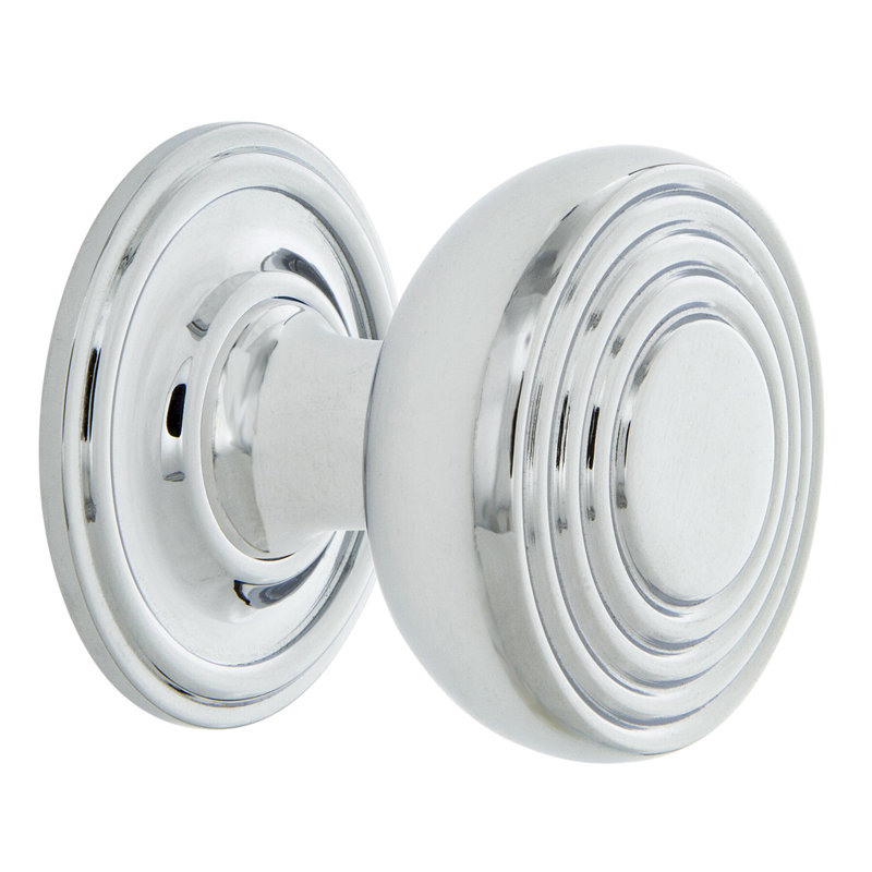 Deco 1 3/8" Diameter Round Knob, Bright Chrome