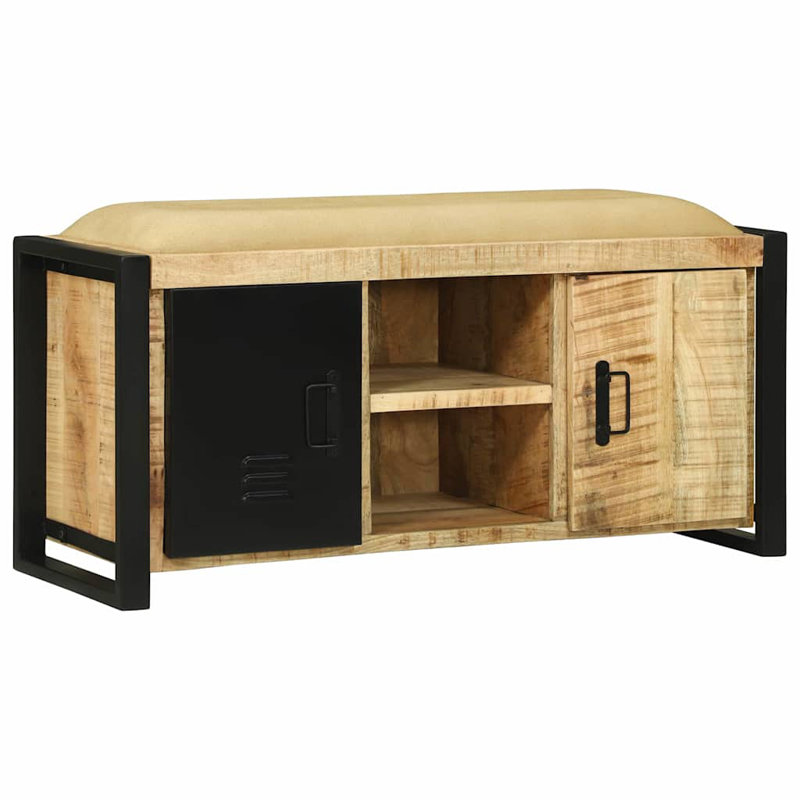 Solid Wood Storage Bench, Brown