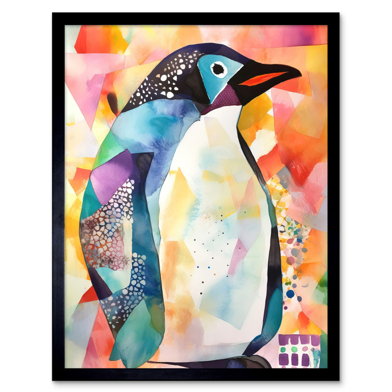 Polygon Colour Penguin 1 Piece Single Picture Frame Wall Art
