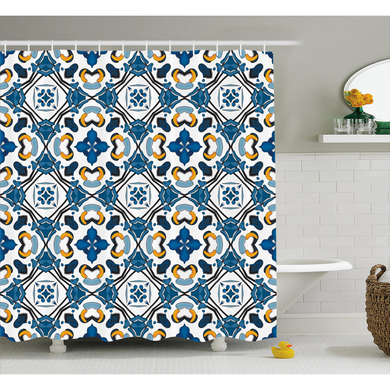 Rideau de douche simple classic tilework décoration, H 69 po x l 70 po