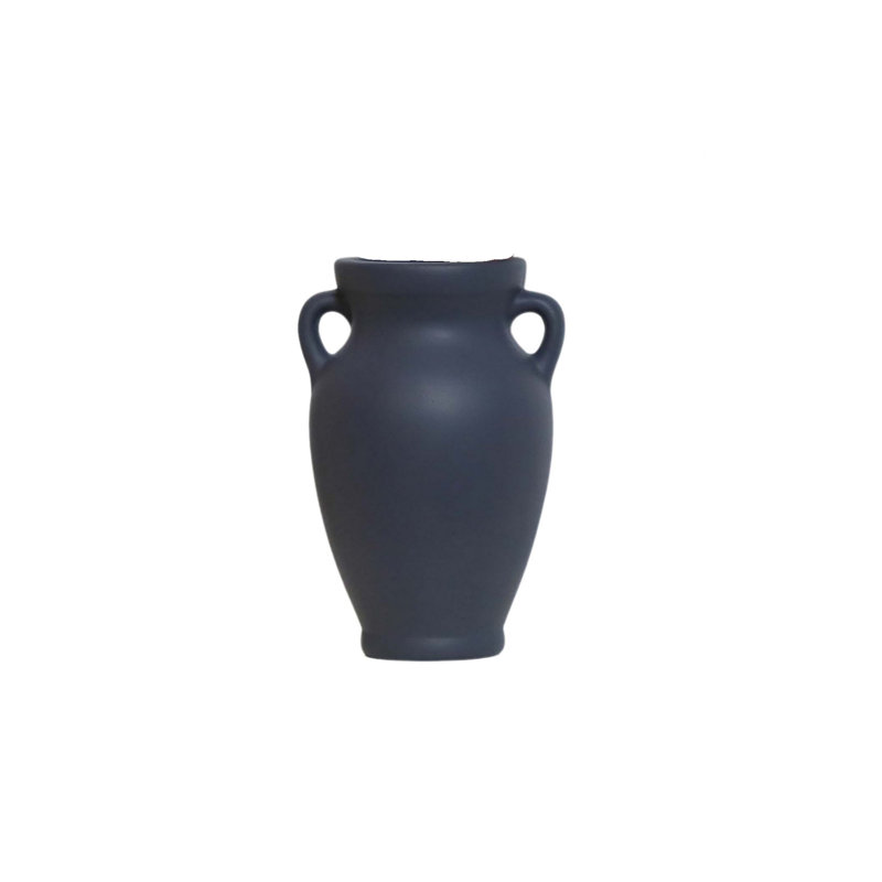 Vase en céramique élégant, couleur anthracite, 4,5 x 4,5 x 8,3 pouces | 100% céramique de haute qualité, parfaite pour la décoration intérieure et les arrangements floraux | Centre de table élégant pour le salon, la chambre à coucher et les espaces de bureau