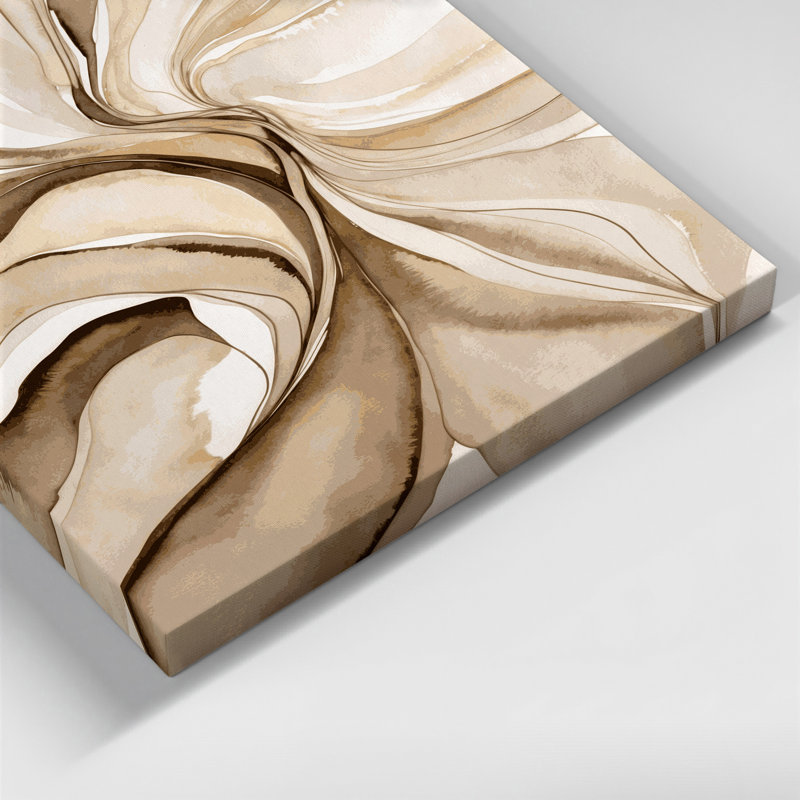 Aquarelle abstraite 29, art mural sur toile beige, H 8 po x l 10 po