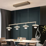 Luminaire suspendu pour îlot de cuisine à 4 lumières DEL en cristal doré Dayzee
