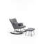 Chaise berçante d'appoint confortable avec coussin lombaire - gris