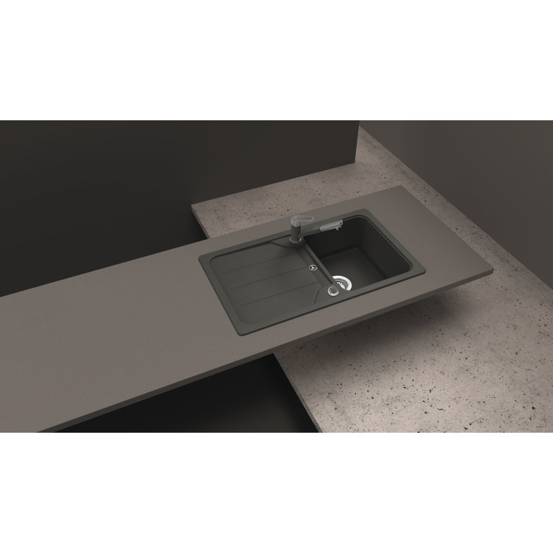 Schock Single Bowl Inset Kitchen Sink, Asphalt