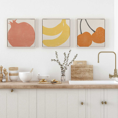 Minimalist Fruit Medley, ensemble de 3, reproduction sur toile