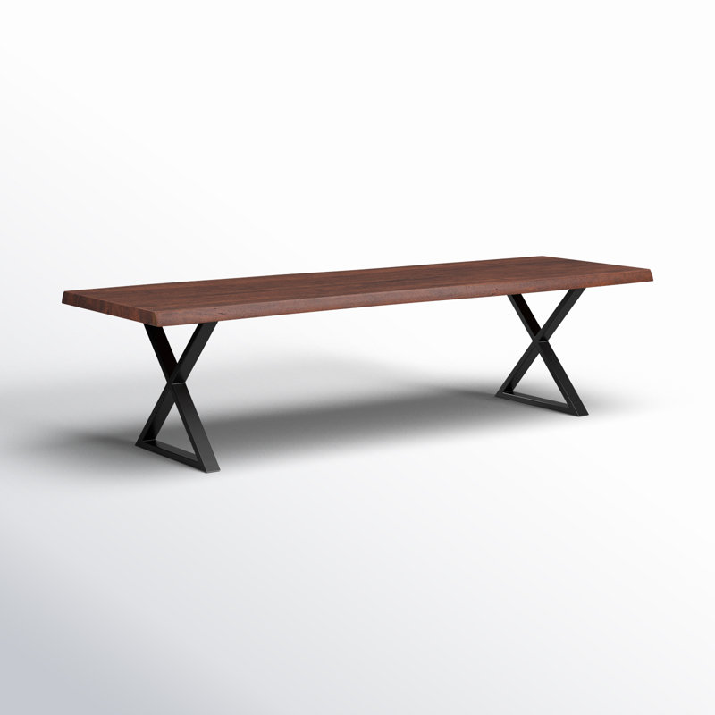 Brooks X Base Dining Table, 29.75"H x 116"L x 40"W, Americano, Black