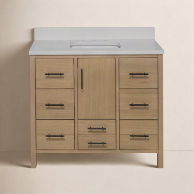 Kiara 42" Carrara Marble Single Bathroom Vanity